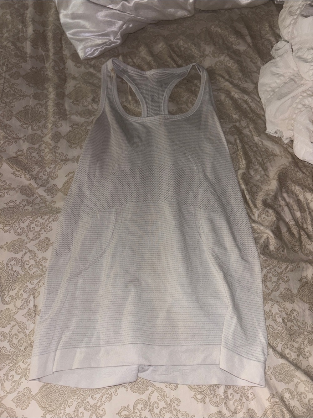 lululemon athletica White Racerback Mesh Tank